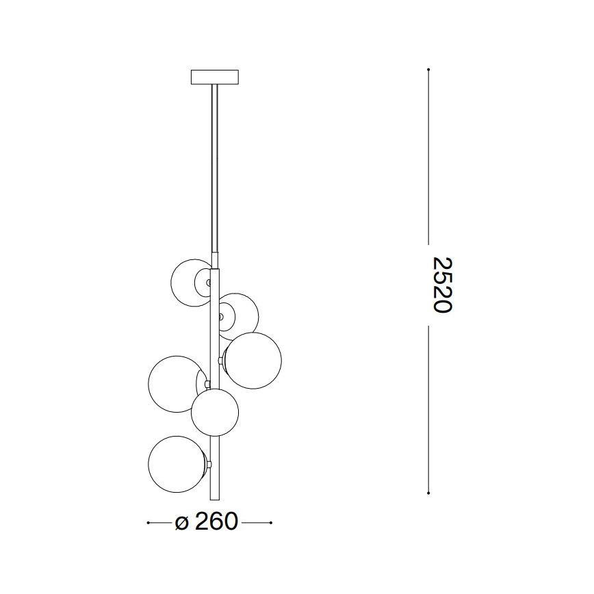 Ideal Lux - LED Lestenec na vrvici PERLAGE 6xG9/3W/230V pr. 26 cm črna/dimna