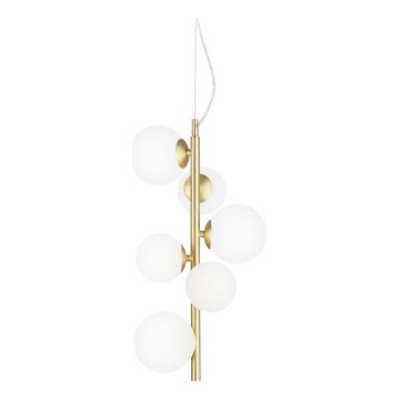 Ideal Lux - LED Lestenec na vrvici PERLAGE 6xG9/3W/230V pr. 26 cm zlata/bela