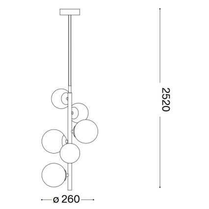 Ideal Lux - LED Lestenec na vrvici PERLAGE 6xG9/3W/230V pr. 26 cm zlata/bela