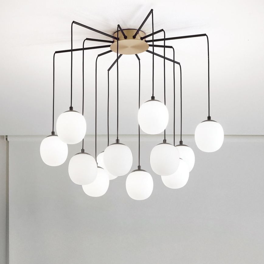 Ideal Lux - LED Lestenec na vrvici RHAPSODY 12xG9/3W/230V medenina