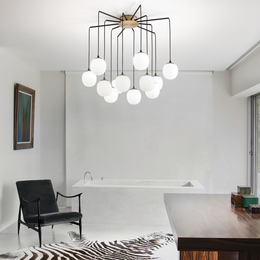 Ideal Lux - LED Lestenec na vrvici RHAPSODY 12xG9/3W/230V medenina