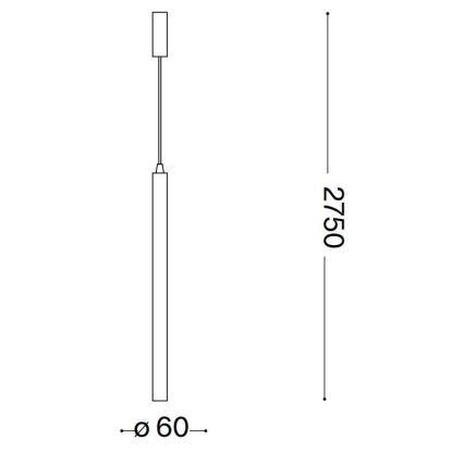 Ideal Lux - LED Lestenec na vrvici ULTRATHIN LED/11,5W/230V CRI 90 črna