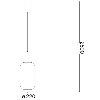 Ideal Lux - LED Lestenec na vrvici UMILE LED/20W/230V pr. 22 cm CRI 90 medenina/bela