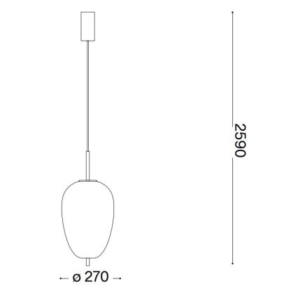 Ideal Lux - LED Lestenec na vrvici UMILE LED/20W/230V pr. 27 cm CRI 90 medenina/bela