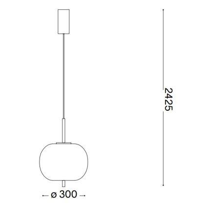 Ideal Lux - LED Lestenec na vrvici UMILE LED/20W/230V pr. 30 cm CRI 90 medenina/bela