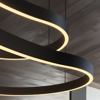 Ideal Lux - LED Lestenec na vrvici WAVES LED/37W/230V CRI 90 črna
