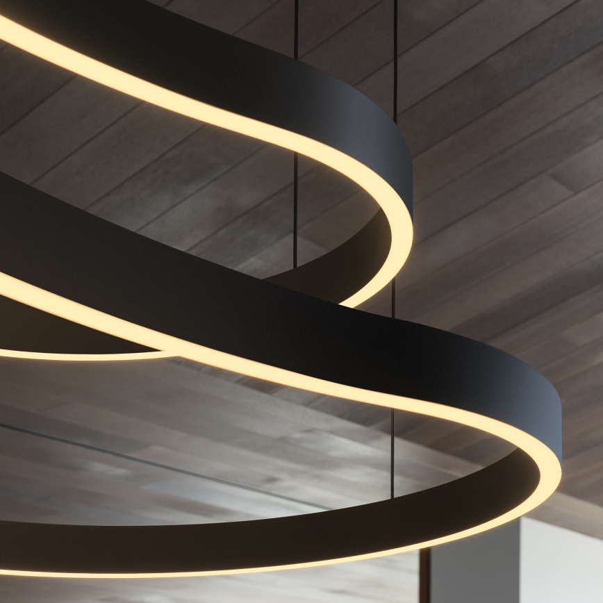 Ideal Lux - LED Lestenec na vrvici WAVES LED/45W/230V CRI 90 črna