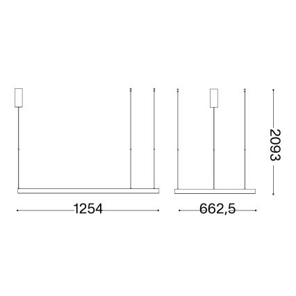 Ideal Lux - LED Lestenec na vrvici WAVES LED/45W/230V CRI 90 črna
