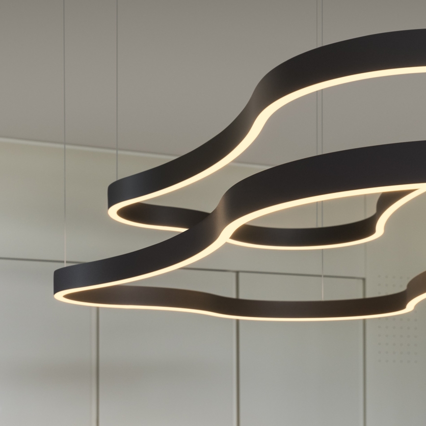 Ideal Lux - LED Lestenec na vrvici WAVES LED/54W/230V CRI 90 črna