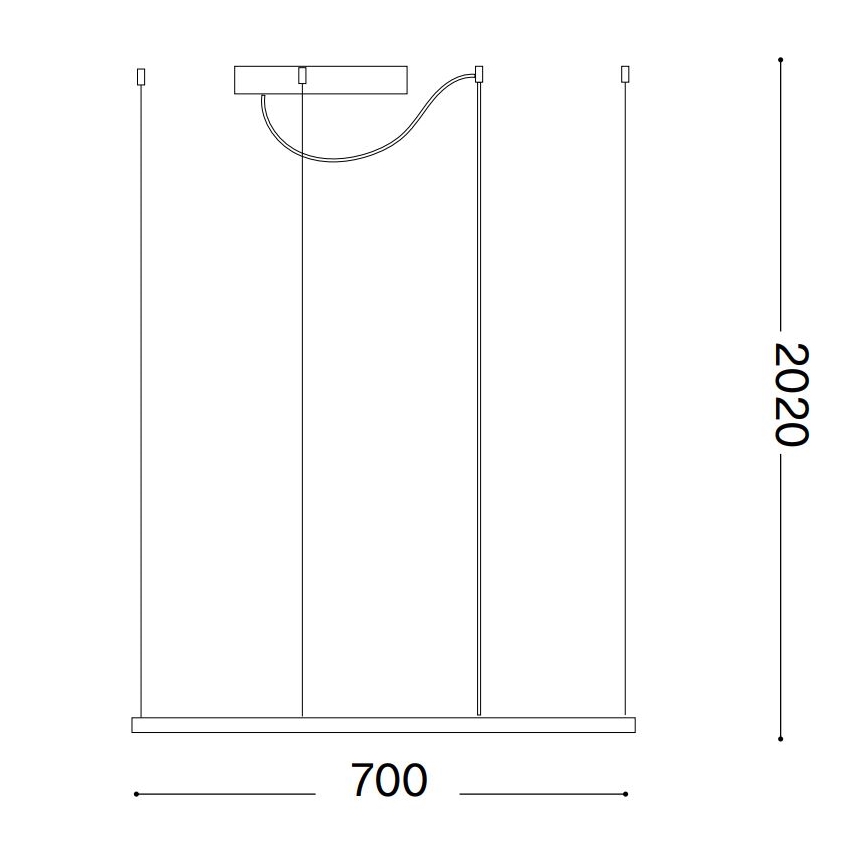 Ideal Lux - viseči LED lestenec na kablu ORACLE SLIM LED/44W/230V 3000K CRI 90 70x70 cm črna