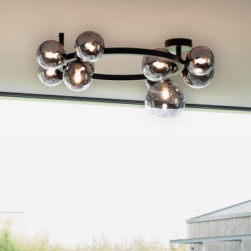 Ideal Lux - LED Lestenec PERLAGE 10xG9/3W/230V pr. 70 cm črna/dimna