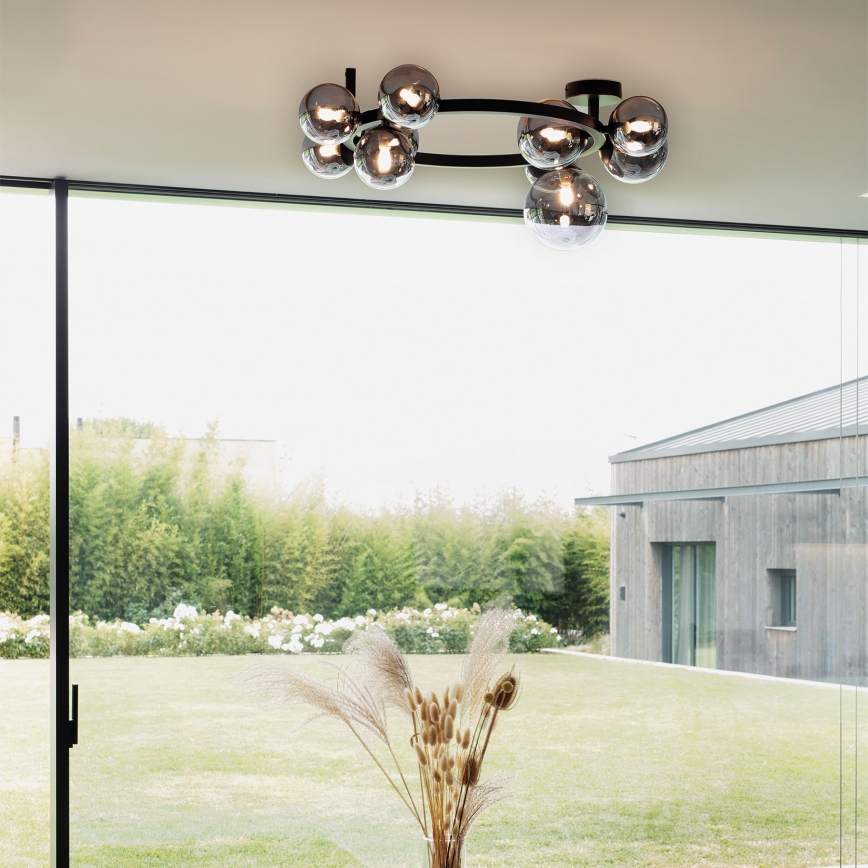 Ideal Lux - LED Lestenec PERLAGE 10xG9/3W/230V pr. 70 cm črna/dimna
