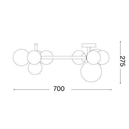 Ideal Lux - LED Lestenec PERLAGE 10xG9/3W/230V pr. 70 cm črna/dimna
