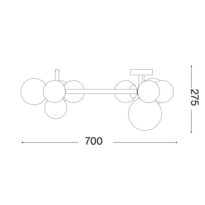 Ideal Lux - LED Lestenec PERLAGE 10xG9/3W/230V pr. 70 cm črna/dimna