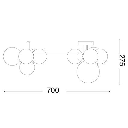Ideal Lux - LED Lestenec PERLAGE 10xG9/3W/230V pr. 70 cm zlata/dimna