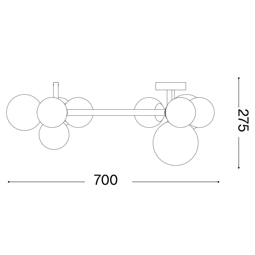 Ideal Lux - LED Lestenec PERLAGE 10xG9/3W/230V pr. 70 cm zlata/dimna