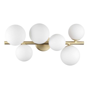 Ideal Lux - LED Lestenec PERLAGE 6xG9/3W/230V 49 cm zlata/bela