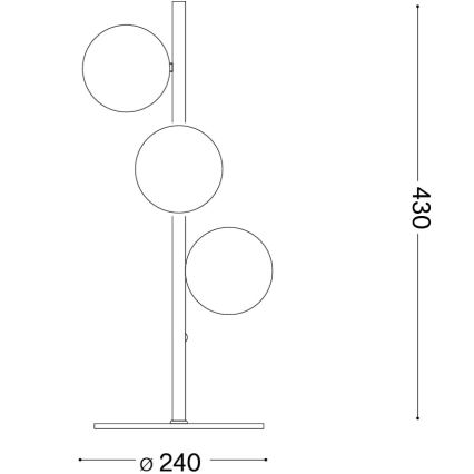 Ideal Lux - LED namizna svetilka PERLAGE 3xG9/3W/230V črna/dimno črna