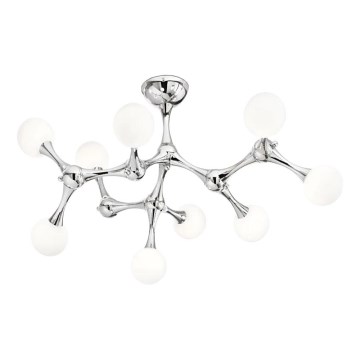 Ideal Lux - LED pritrjena stropna svetilka NODINO 9xG9/3W/230V premer 83 cm sijajni krom/bela