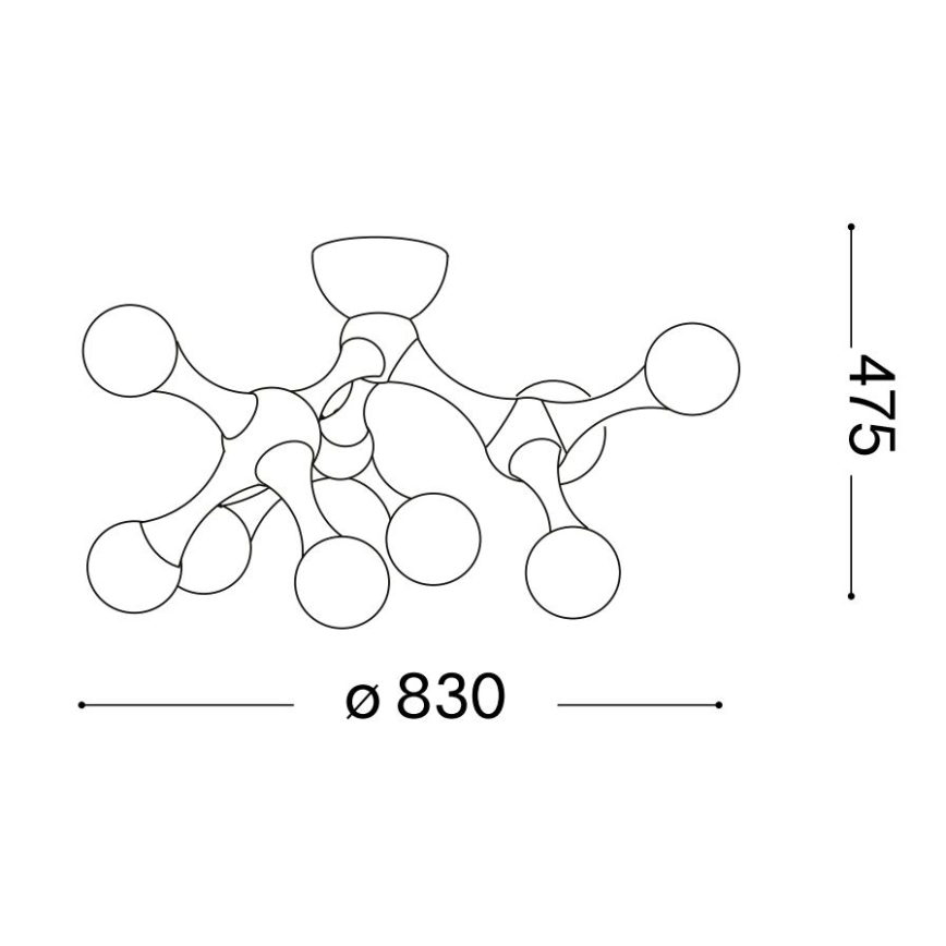 Ideal Lux - LED pritrjena stropna svetilka NODINO 9xG9/3W/230V premer 83 cm sijajni krom/bela