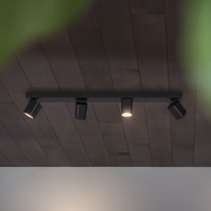 Ideal Lux - LED Reflektor RUDY 4xGU10/7W/230V CRI 90 črna