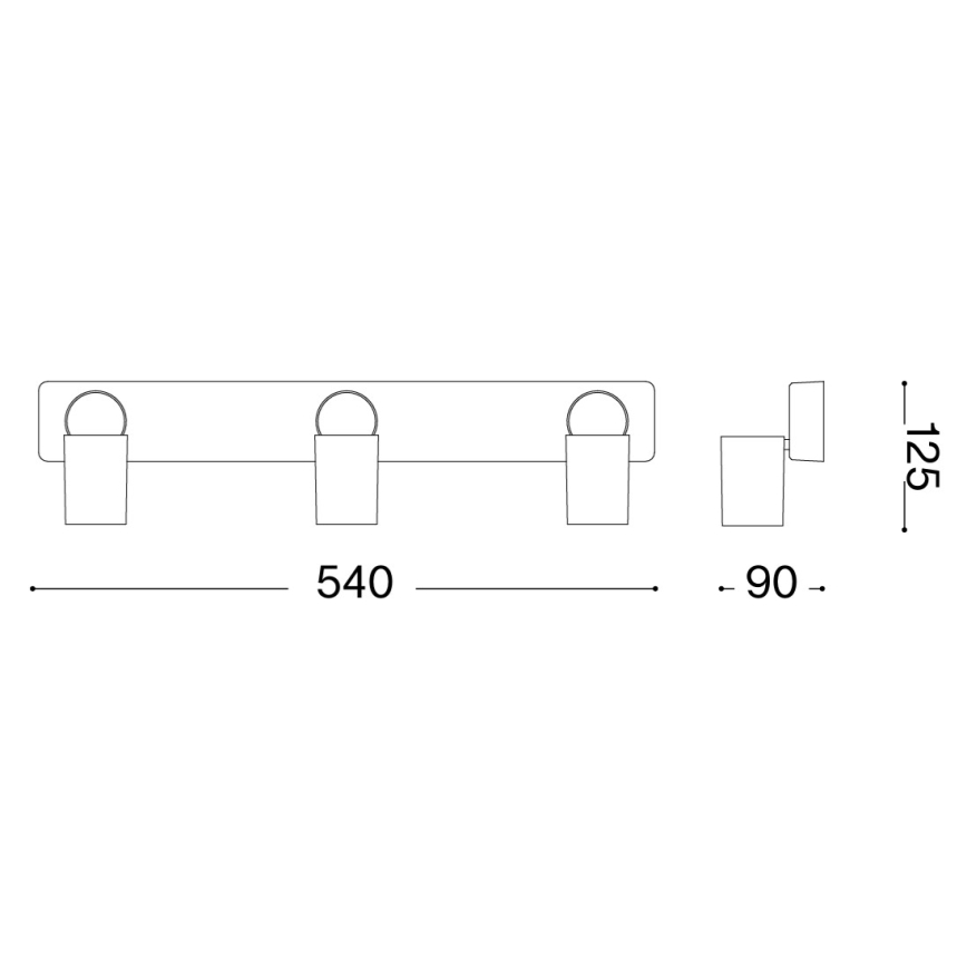Ideal Lux - LED spot RUDY 3xGU10/7W/230V CRI 90 črna