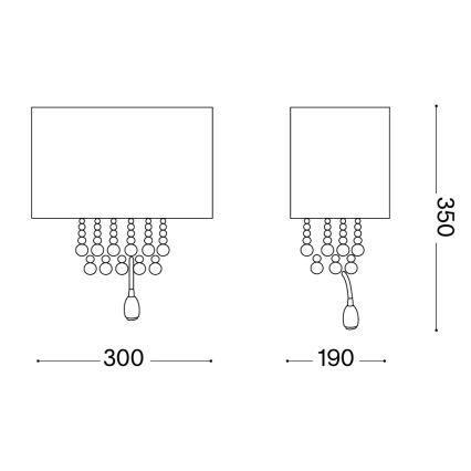Ideal Lux - LED Stenska svetilka 2xE14/40W/230V + LED/1W