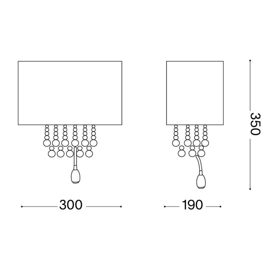 Ideal Lux - LED Stenska svetilka 2xE14/40W/230V + LED/1W