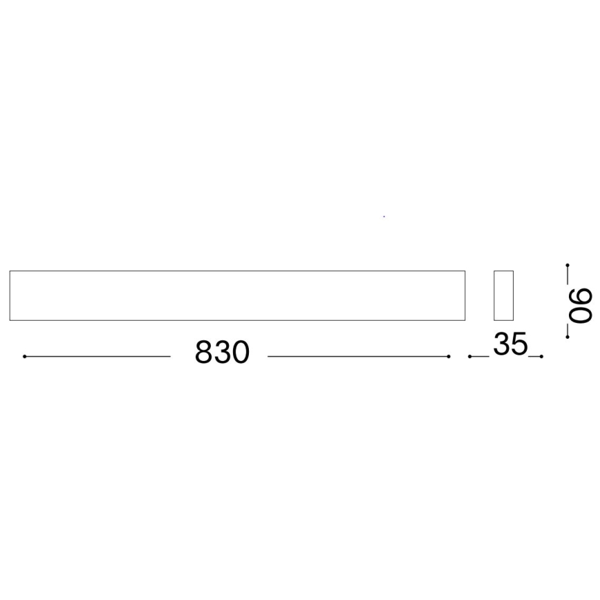 Ideal Lux - LED Stenska svetilka DELTA LED/30W/230V 3000K 83 cm CRI 90 črna