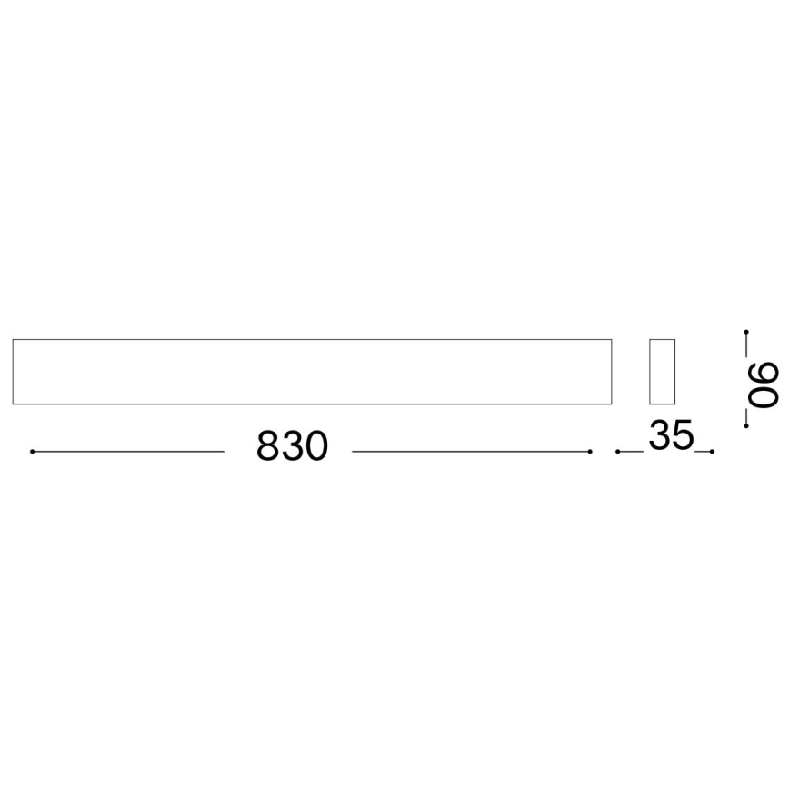 Ideal Lux - LED Stenska svetilka DELTA LED/30W/230V 4000K 83 cm CRI 90 črna