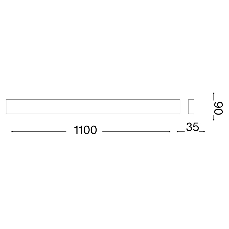 Ideal Lux - LED Stenska svetilka DELTA LED/37W/230V 3000K 110 cm CRI 90 črna