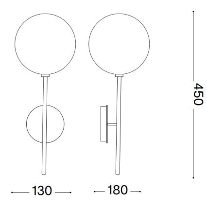 Ideal Lux - LED Stenska svetilka EQUINOXE 1xG4/2W/230V medenina/dimna