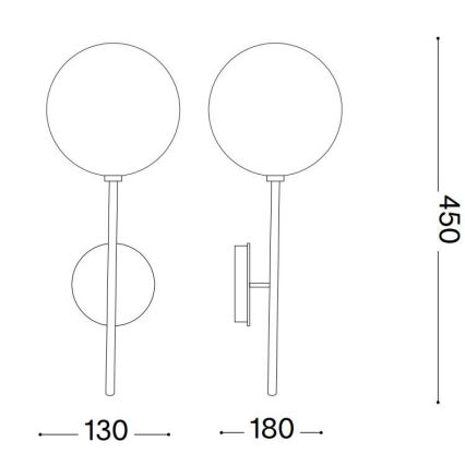 Ideal Lux - LED Stenska svetilka EQUINOXE 1xG4/2W/230V medenina/prozorna