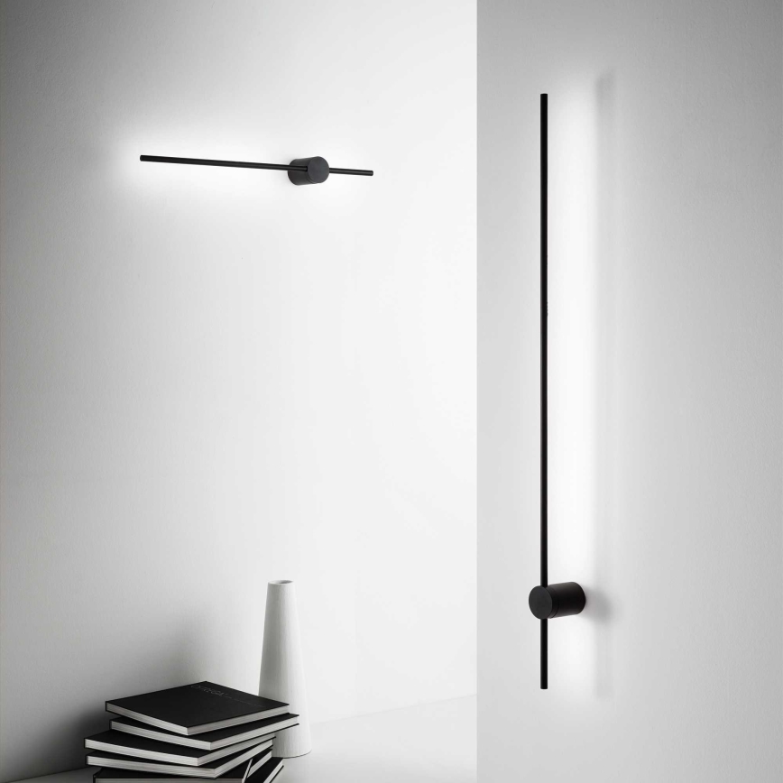 Ideal Lux - LED Stenska svetilka ESSENCE LED/12W/230V 3000K 70 cm CRI 90 črna