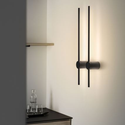 Ideal Lux - LED Stenska svetilka ESSENCE LED/12W/230V 3000K 70 cm CRI 90 črna