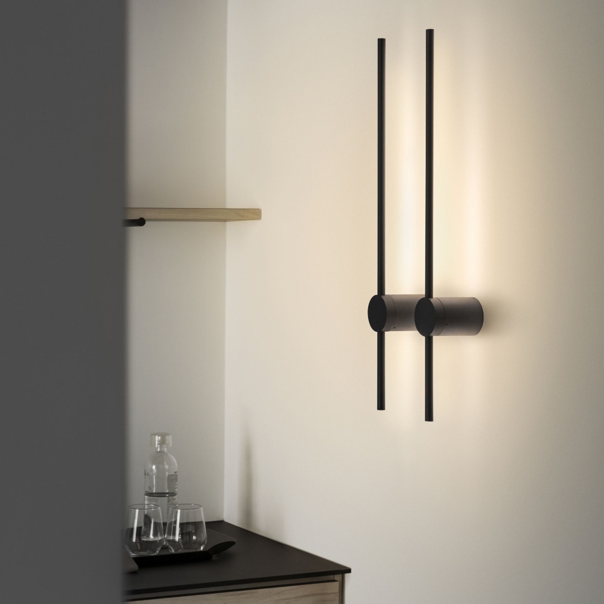Ideal Lux - LED Stenska svetilka ESSENCE LED/12W/230V 3000K 70 cm CRI 90 črna