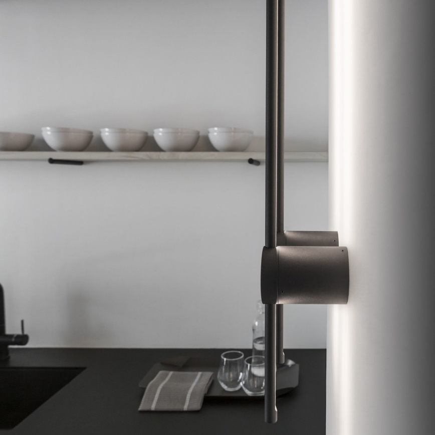 Ideal Lux - LED Stenska svetilka ESSENCE LED/12W/230V 3000K 70 cm CRI 90 črna