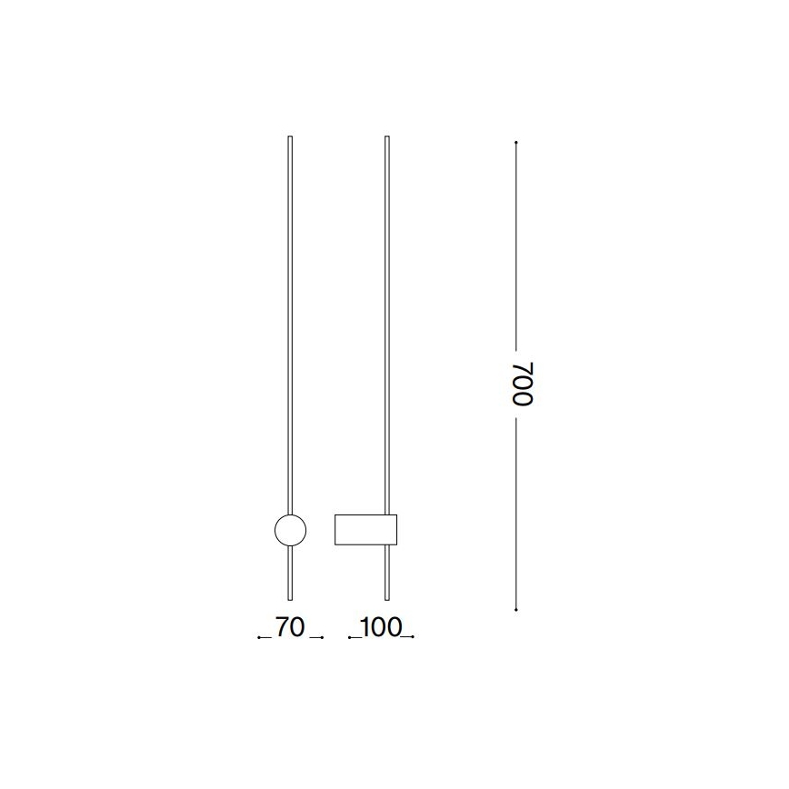 Ideal Lux - LED Stenska svetilka ESSENCE LED/12W/230V 3000K 70 cm CRI 90 črna