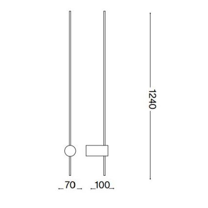 Ideal Lux - LED Stenska svetilka ESSENCE LED/19W/230V 4000K 124 cm CRI 90 črna