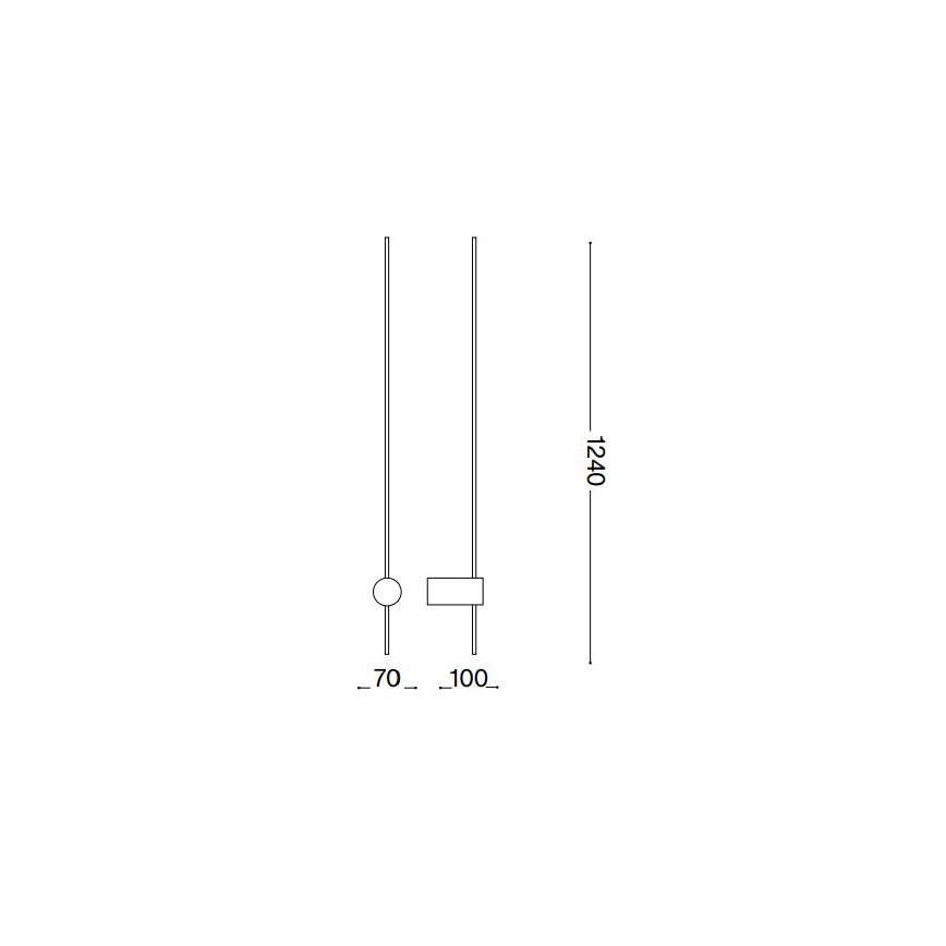 Ideal Lux - LED Stenska svetilka ESSENCE LED/19W/230V 4000K 124 cm CRI 90 črna