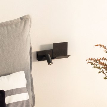 Ideal Lux - LED Stenska svetilka KOMODO LED/4,5W/230V USB CRI 90 črna