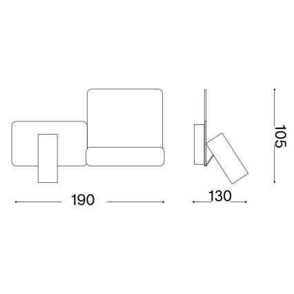 Ideal Lux - LED Stenska svetilka KOMODO LED/4,5W/230V USB CRI 90 črna