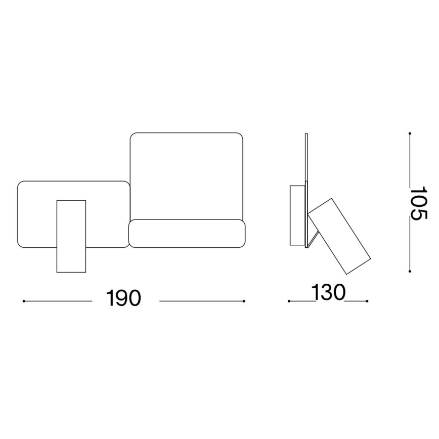 Ideal Lux - LED Stenska svetilka KOMODO LED/4,5W/230V USB CRI 90 črna