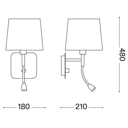Ideal Lux - LED Fleksibilna stenska svetilka NORDIK 1xE14/40W + LED/1,5W/230V