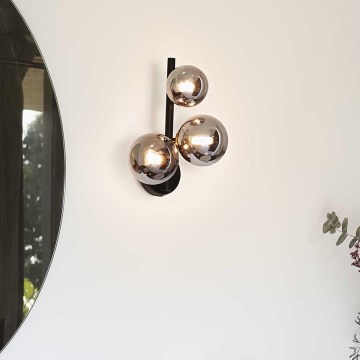 Ideal Lux - LED Stenska svetilka PERLAGE 3xG9/3W/230V črna/dimna