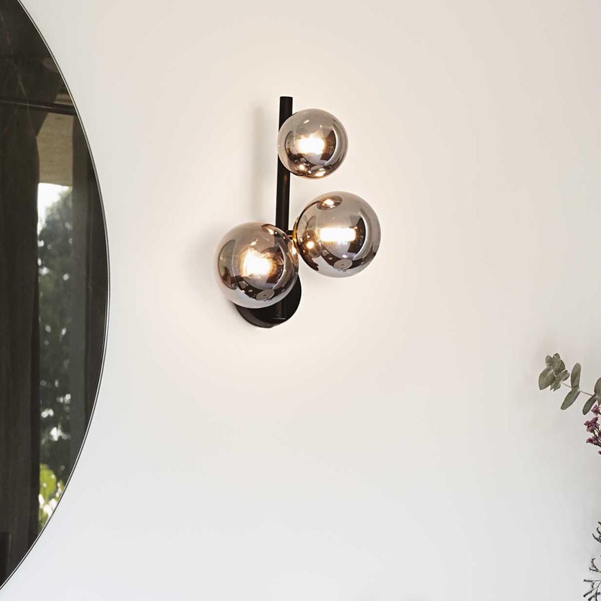 Ideal Lux - LED Stenska svetilka PERLAGE 3xG9/3W/230V črna/dimna