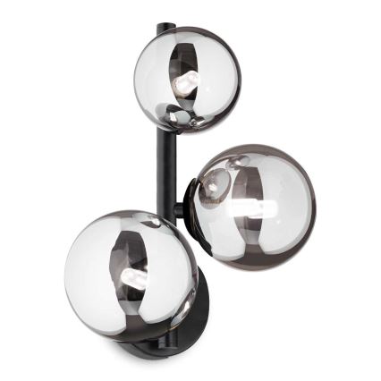 Ideal Lux - LED Stenska svetilka PERLAGE 3xG9/3W/230V črna/dimna