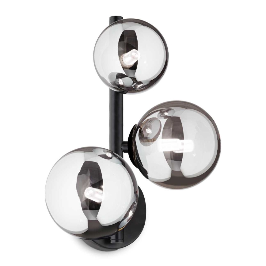 Ideal Lux - LED Stenska svetilka PERLAGE 3xG9/3W/230V črna/dimna
