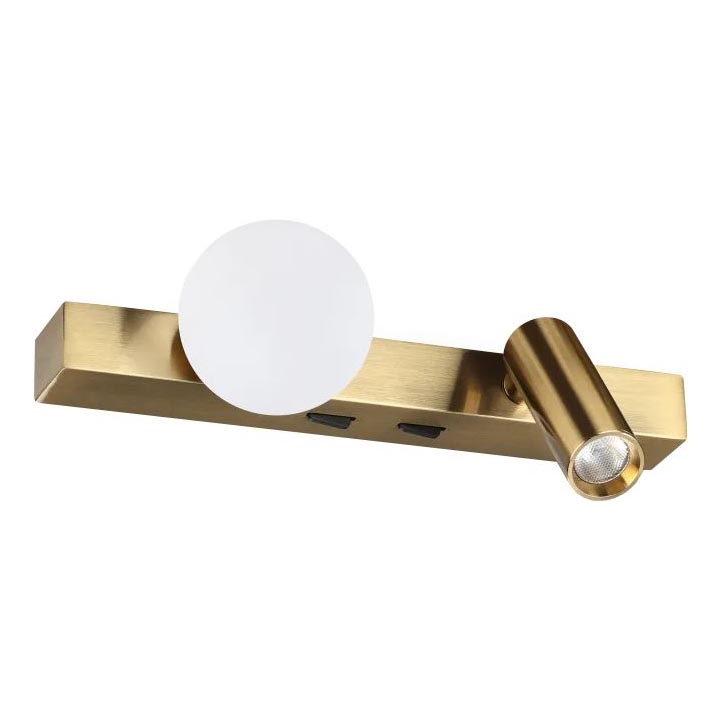 Ideal Lux - LED Stenska svetilka PING PONG 2xLED/3W/230V CRI 90 medenina