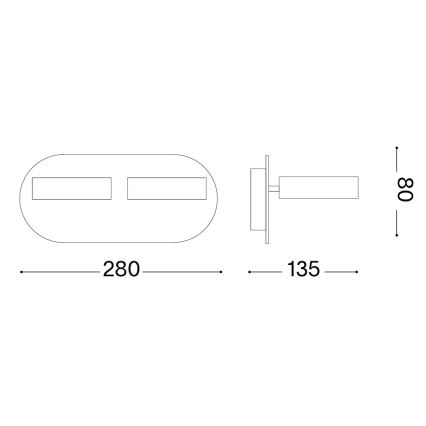 Ideal Lux - LED stenska točkovna svetilka OBY 2xLED/6W/230V CRI 90 bela